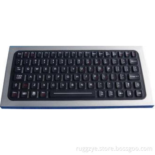 IP68 silicone rubber ruggedized keyboard with sealed alumin